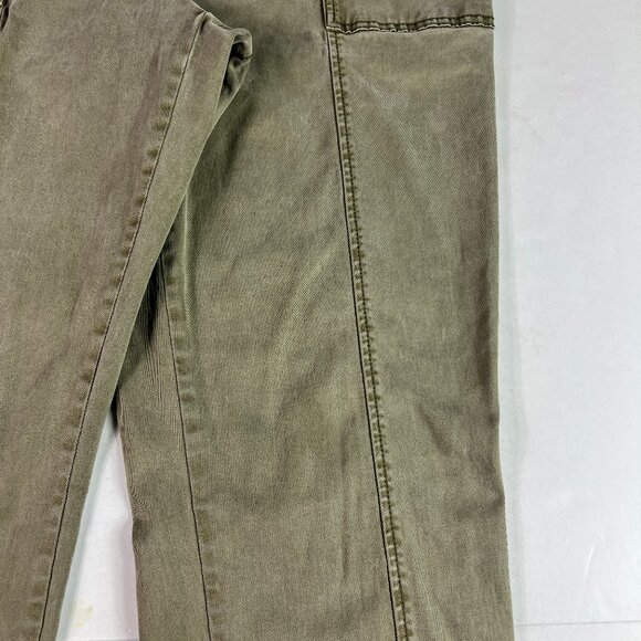 Joie Pants Women's 32x26* High Rise Front Seam Crop Green Stretch Chinos Tag L - Picture 3 of 16